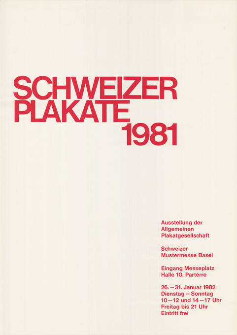 Schweizer Plakate 1981, Schweizer Mustermesse Basel