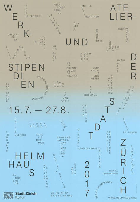 Werk- und Atelierstipendien der Stadt Zürich 2017, Helmhaus