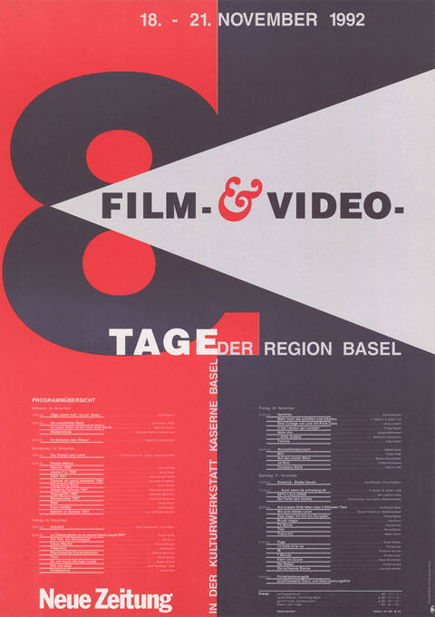 8. Film- & Videotage der Region Basel, Kulturwerkstatt Kaserne Basel