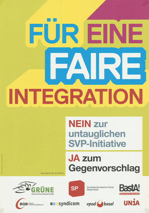 Für eine faire Integration, Nein zur untauglichen SVP-Initiative, Ja zum Gegenvorschlag