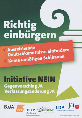 Richtig einbürgern, Initiative Nein, Gegenvorschlag Ja, Verfassungsänderung Ja