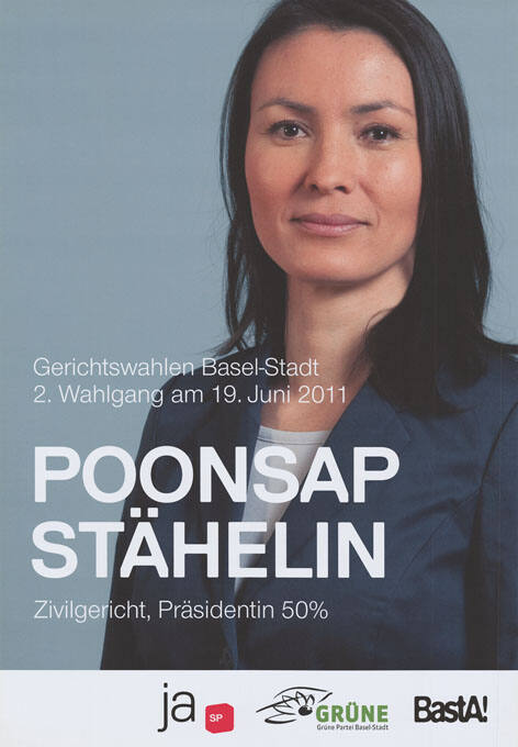 Poonsap Stähelin, Zivilgericht, Präsidentin 50%, Gerichtswahlen Basel-Stadt