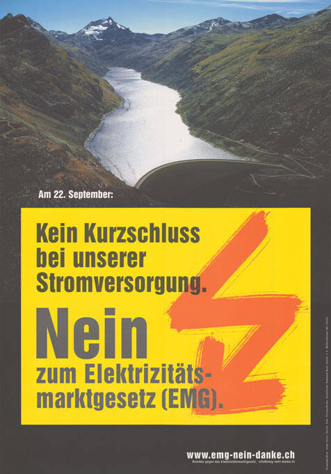 Kein Kurzschluss bei unserer Stromversorgung. Nein zum Elektrizitätsmarktgesetz (EMG)