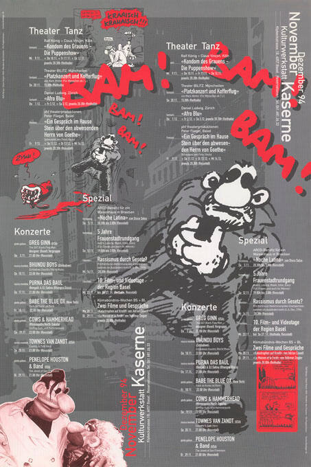 Bam! Bam! Bam! Kulturwerkstatt Kaserne, November/Dezember