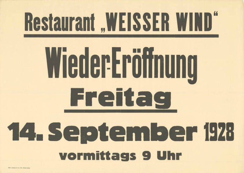 Restaurant „Weisser Wind“, Wieder-Eröffnung