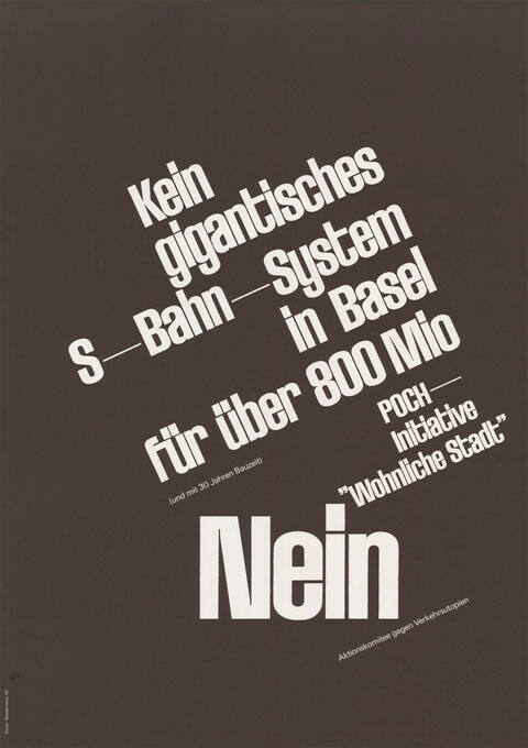 Kein gigantisches S-Bahn-System in Basel für über 800 Mio, POCH-Initiative “Wohnliche Stadt” Nein