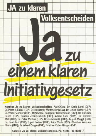 Ja zu klaren Volksentscheiden, Ja zu einem klaren Initiativgesetz