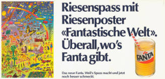 Riesenspass mit Riesenposter «Fantastische Welt». Überall wo’s Fanta gibt.