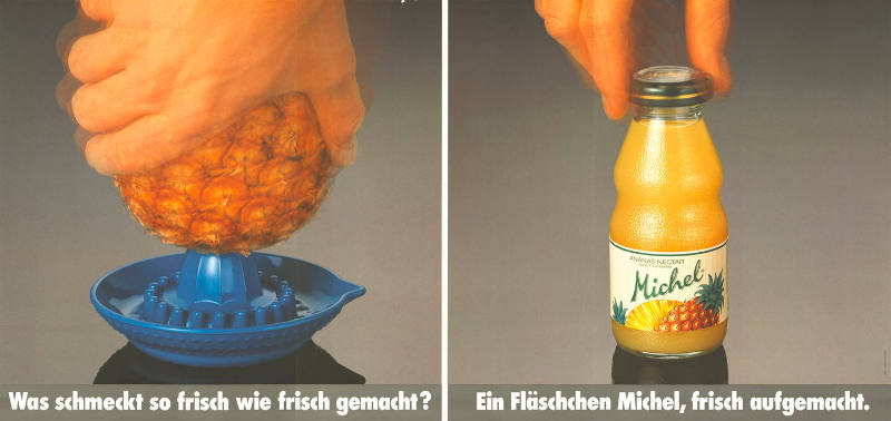 Was schmeckt so frisch wie frisch gemacht? Ein Fläschen Michel frisch aufgemacht.