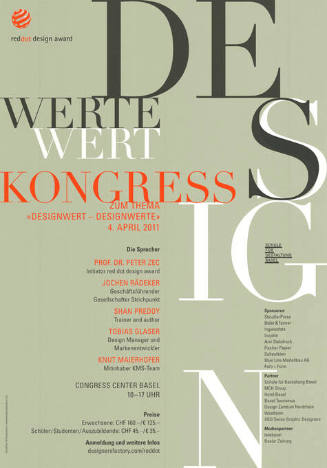 Red Dot Design Award, Kongress zum Thema «Designwert – Designwerte», Congress Center Basel