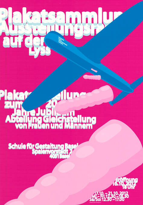 Plakatausstellung zum 20 Jahre Jubiläum Abteilung Gleichstellung von Frauen und Männern, Plakatsammlung, Ausstellungsraum auf der Lyss, Basel