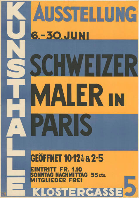 Schweizer Maler in Paris, Ausstellung Kunsthalle Basel