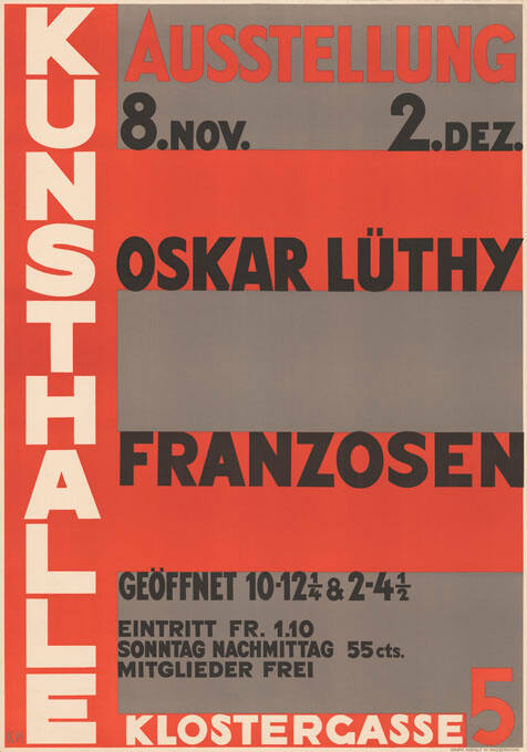 Oskar Lüthy, Franzosen, Kunsthalle Basel