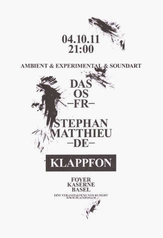 Das Os, Stephan Matthieu, Klappfon, Ambient & Experimental & Soundart, Kaserne Basel