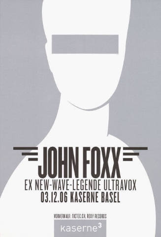 John Foxx, Ex New-Wave-Legende Ultravox, Kaserne Basel