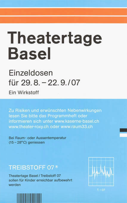 Theatertage Basel, Einzeldosen für 29.8. - 22.9./07, Treibstoff 07