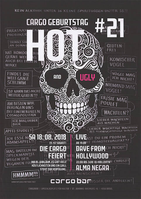 Cargo Geburtstag #21, Hot and Ugly, Cargobar