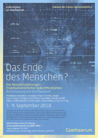 Das Ende des Menschen? Kulturtagung am Goetheanum