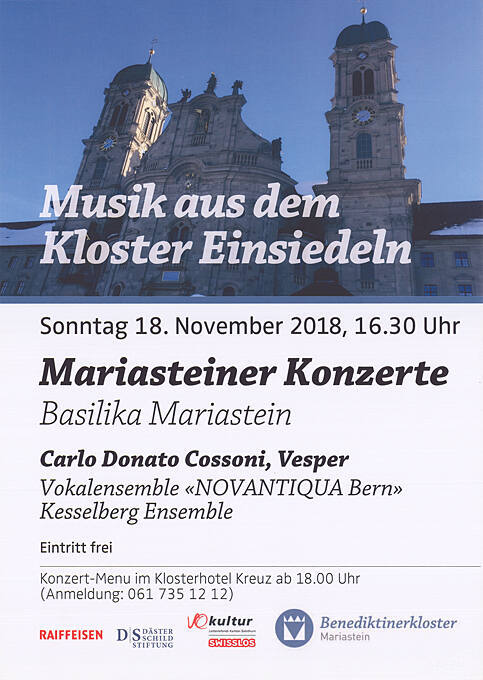 Musik aus dem Kloster Einsiedeln, Mariasteiner Konzerte, Basilika Mariastein