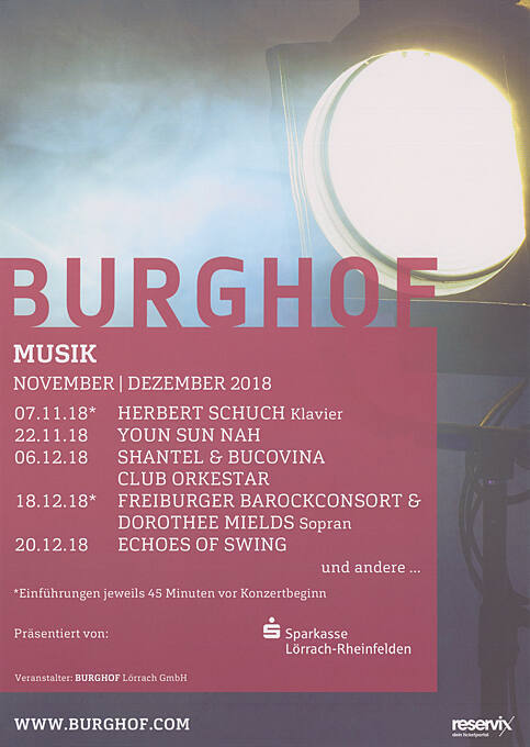 Burghof, Die neue Saison November / Dezember 2018