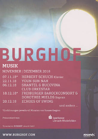 Burghof, Die neue Saison November / Dezember 2018