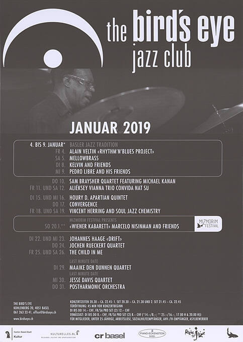 The Bird’s Eye Jazz Club, Januar 2019