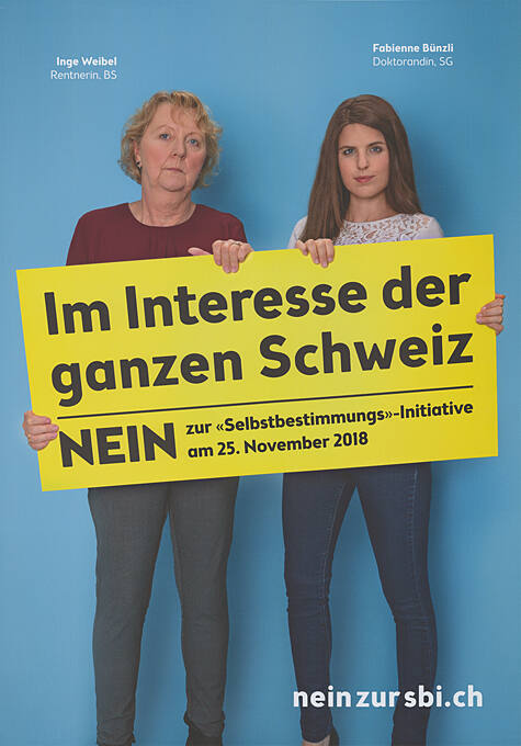 Im Interesse der ganzen Schweiz, Nein zur «Selbstbestimmungs»-Initiative