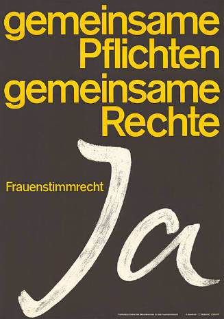 Gemeinsame Pflichten, Gemeinsame Rechte, Frauenstimmrecht Ja