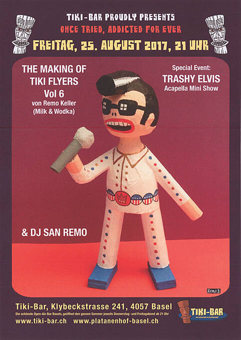 The Making of Tiki Flyers, Trashy Elvis, Tiki-Bar