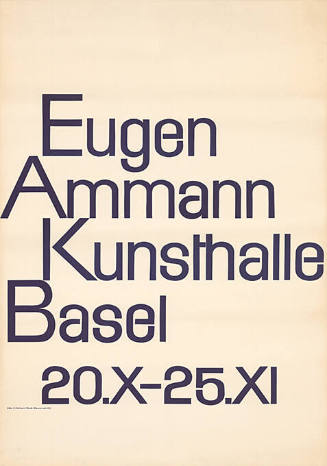 Eugen Ammann, Kunsthalle Basel