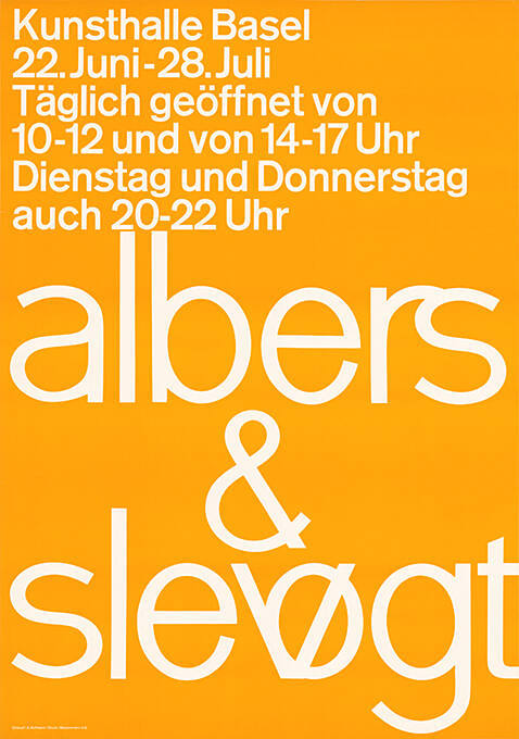 Albers & Slevogt, Kunsthalle Basel