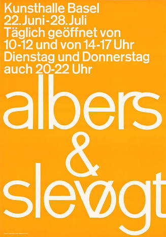 Albers & Slevogt, Kunsthalle Basel