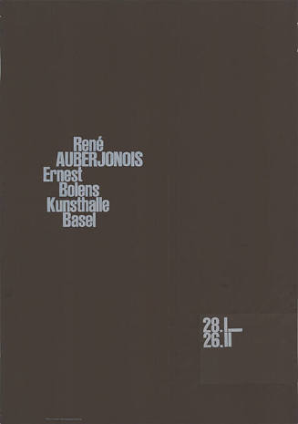 René Auberjonois, Ernest Bolens, Kunsthalle Basel