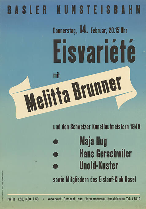 Eisvariété mit Melitta Brunner, Basler Kunsteisbahn