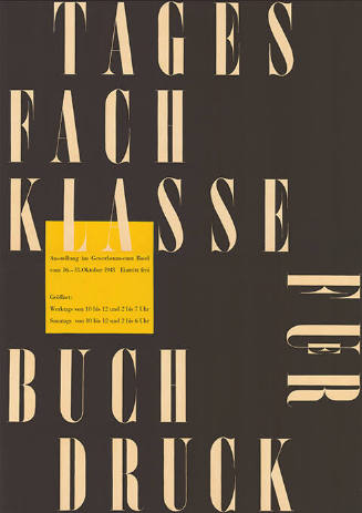 Tagesfachklasse für Buchdruck, Gewerbemuseum Basel