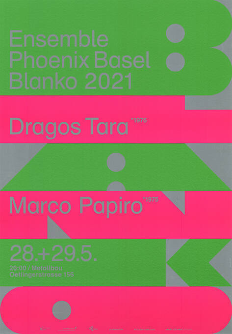 Ensemble Phoenix Basel, Blanko 2021, Dragos Tara, Marco Papiro, Metallbau