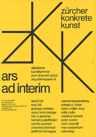 Ars ad interim, Zürcher konkrete Kunst, Städtische Kunstkammer zum Strauhof