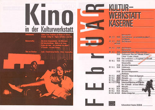 Kulturwerkstatt Kaserne, Februar, Kino in der Kulturwerkstatt