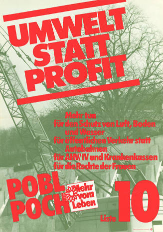 Umwelt statt Profit, POBL, POCH, Mehr vom Leben, Liste 10