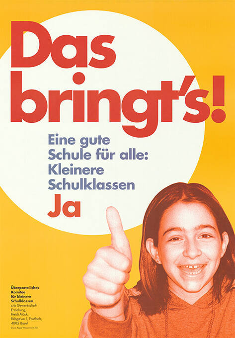 Das bringt’s! Eine gute Schule für alle: Kleinere Schulklassen Ja