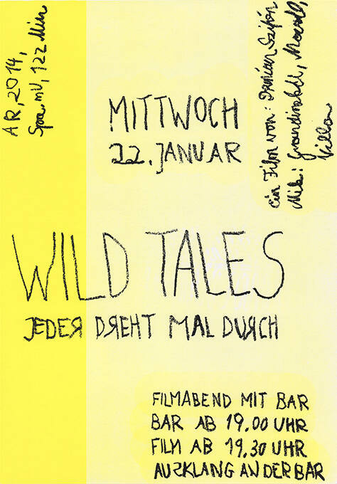 Wild Tales, Jeder dreht mal durch, Filmabend mit Bar, Schule für Gestaltung Basel