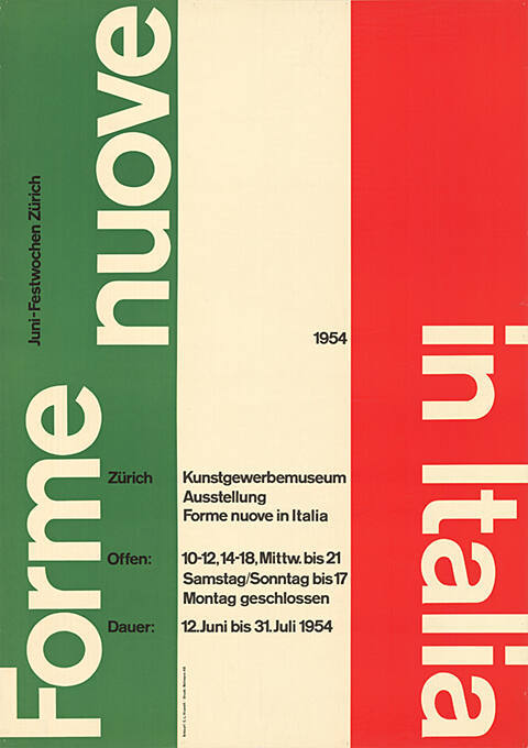 Forme nuove in Italia, Ausstellung, Kunstgewerbemuseum Zürich