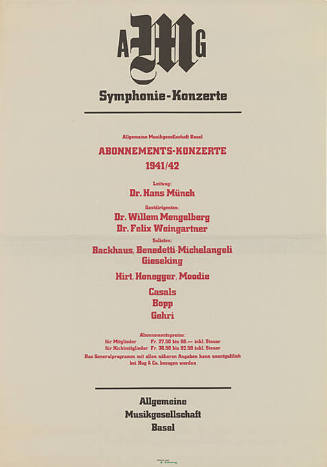 AMG, Symphonie-Konzerte, 1941/42