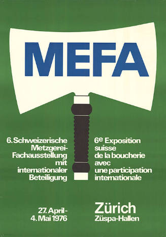 Mefa, 6. Schweizerische Metzgerei- Fachausstellung mit internaionaler Beteiligung, Züspa-Hallen, Zürich