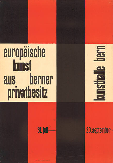 Europäische Kunst aus Berner Privatbesitz, Kunsthalle Bern