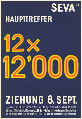 Seva 106, Haupttreffer 12 × 12’000, Ziehung 8. Sept.