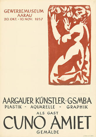 Aargauer Künstler – GSMBA, Plastik, Aquarelle, Graphik, als Gast Cuno Amiet, Gemälde, Gewerbemuseum Aarau