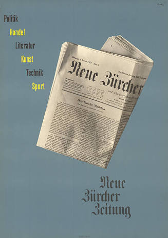 Politik, Handel, Literatur, Kunst, Technik, Sport, Neue Zürcher Zeitung