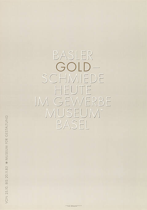 Basler Goldschmiede Heute, im Gewerbemuseum Basel. Museum für Gestaltung.