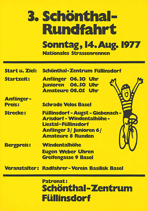 3. Schönthal-Rundfahrt, Sonntag, 14. Aug. 1977